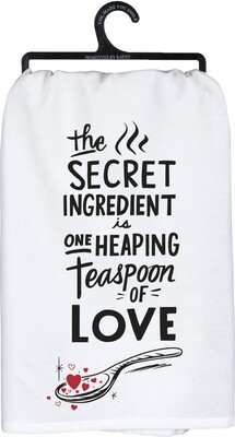 "The Secret Ingredient Is One Heaping Teaspoon of Love" Printed Kitchen Towel