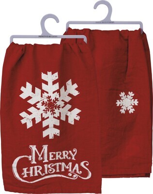 Merry Christmas Red Printed Kitchen Towel