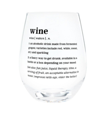 About Face Designs™ Defined Stemless Wine Glass