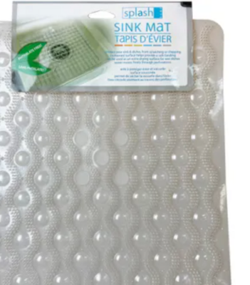 Splash Home™ Waves Style 11.5" x 12.5" Clear Sink Mat