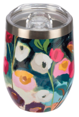 Floral Double-Wall Insulated Wine Tumbler