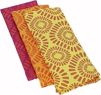 Mahogany USA® Cobblestone Jacquard Kitchen Towels Set of 3