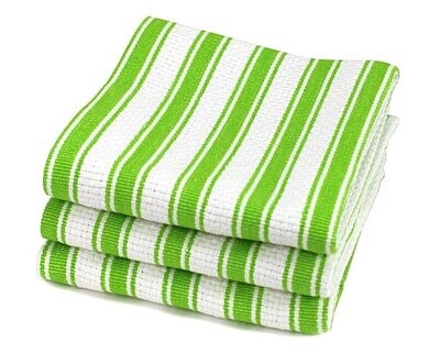 Mahogany USA® Lime Railroad Stripe Kitchen Towel Set of 3