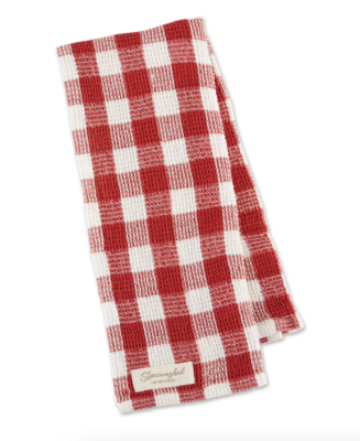 DII® Red Cider Checker Washed Waffle Dishtowel