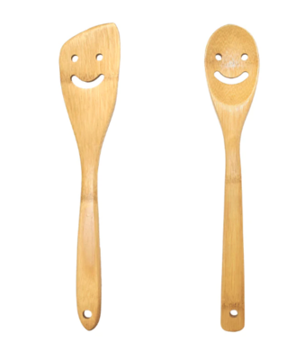 Bamboo Smiley Face Spoon Set