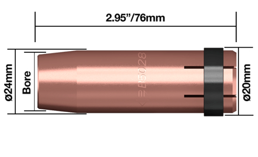 Parweld DS5028 BZL 16mm Conical Nozzle for PRO5000 Torch (2 Pack)