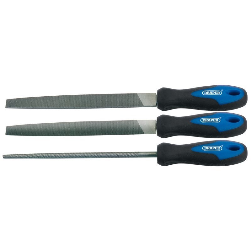 Soft Grip Engineer&#39;s File Set, 200mm (3 Piece)