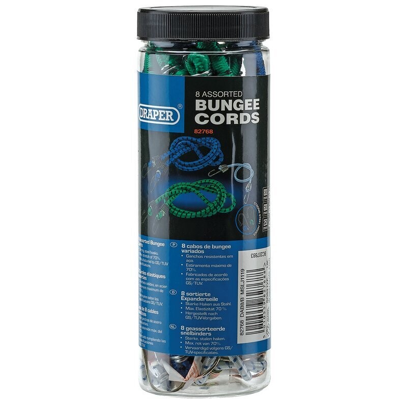 assorted bungee cords pack of 8