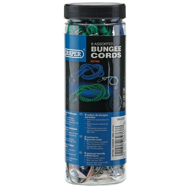 Assorted Bungee Cords (Pack of 8)
