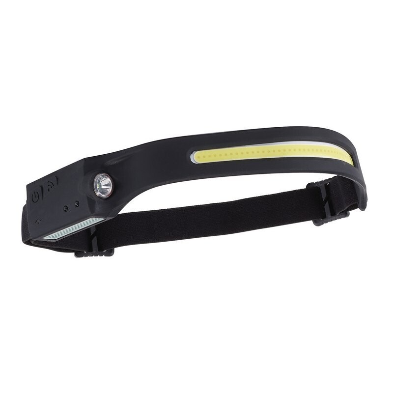 cob led rechargeable 2 in 1 head torch with wave sensor 3w