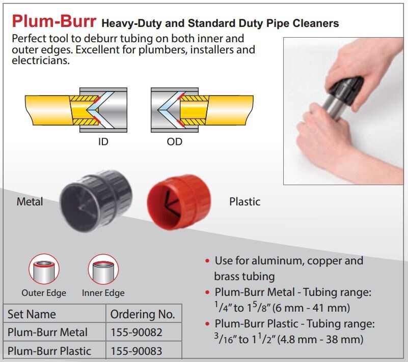 Plum-Burr Heavy-Duty and Standard Duty Pipe Cleaners