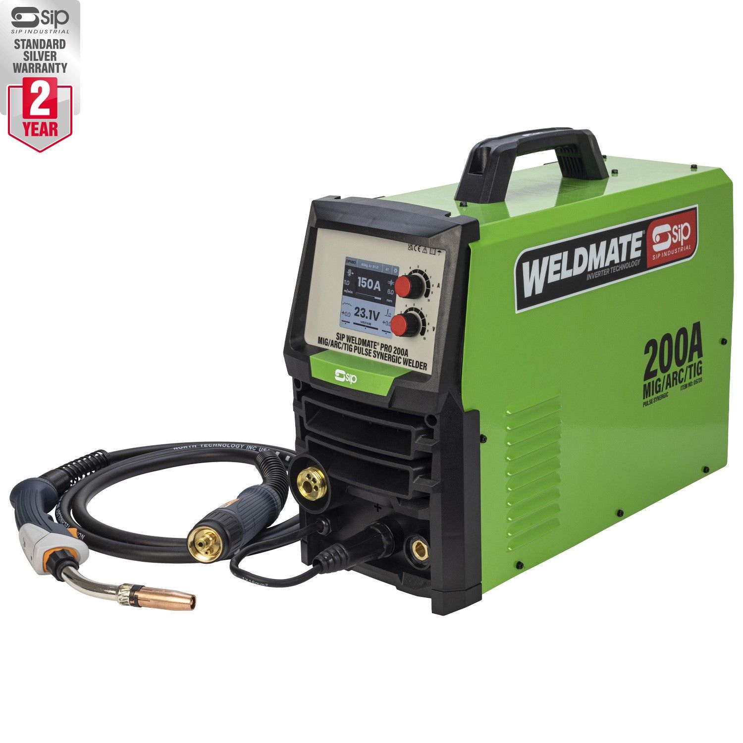 sip weldmate pro 200a mig arc tig synergic welder