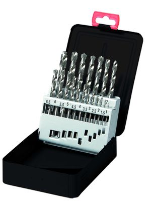 drills 1-10mm hss ground jobber drill 19pcs set