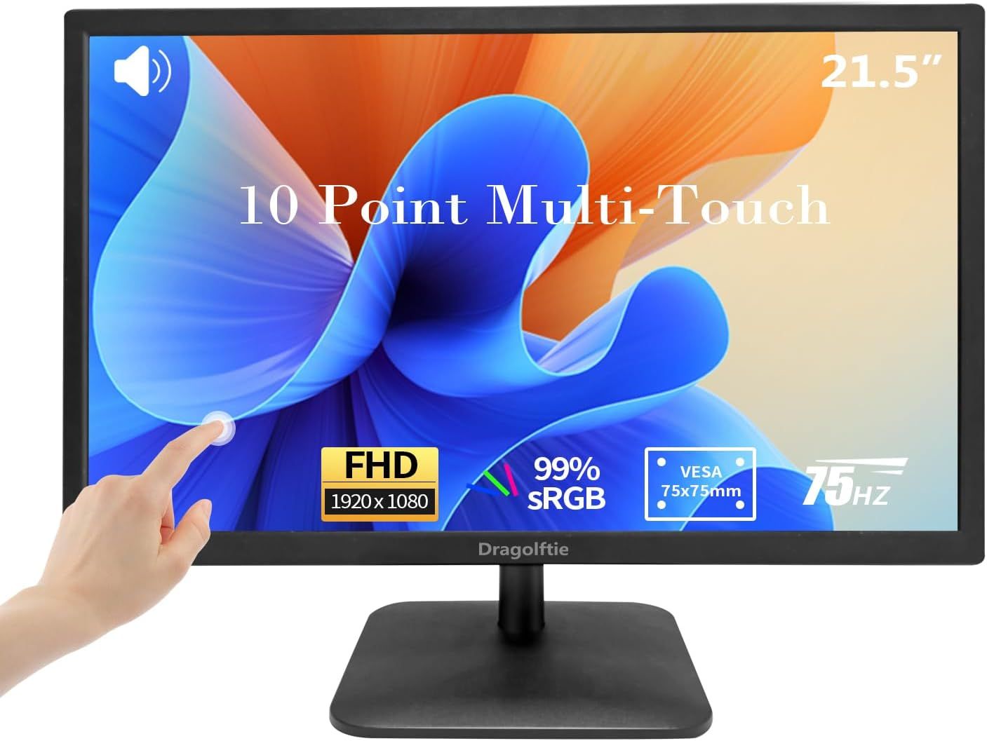 Touchscreen Computer Monitor 21.5 Inch FHD