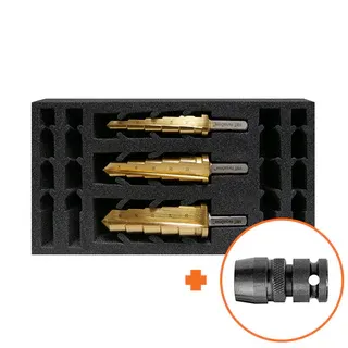 VersaDrive® ImpactaStep InsertFoam Set 3PC 16,22,26MM Cutter + FREE 1/2&quot; Impact Wrench Adapter