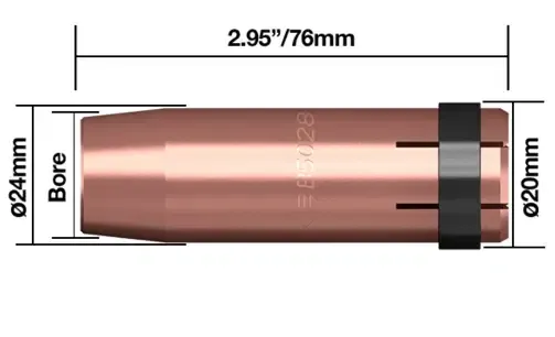 Parweld DS5028 BZL 16mm Conical Nozzle for PRO5000 Torch (2 Pack)