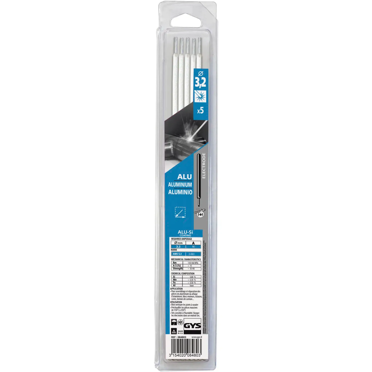 5 ALUMINIUM ELECTRODES - Ø3.2 (BLISTER)