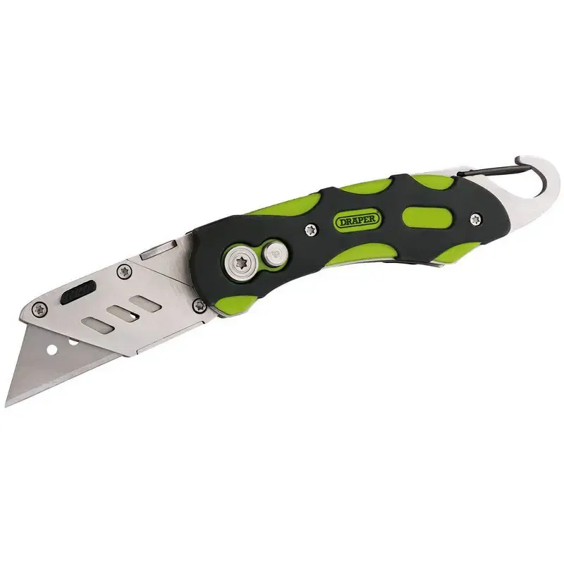 Folding Trimming Tool with Belt Clip, Green/Orange