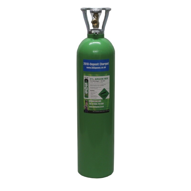 mig welding gas 20l 5% co2 argon cylinders refill