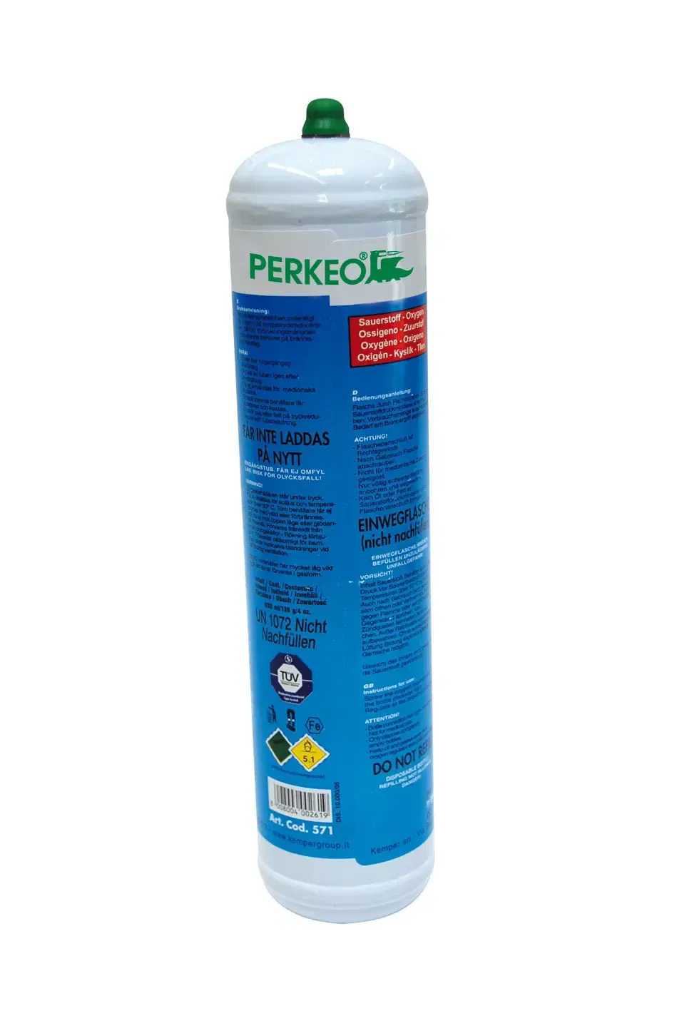 oxygen disposable gas cylinder 0.95 ltr