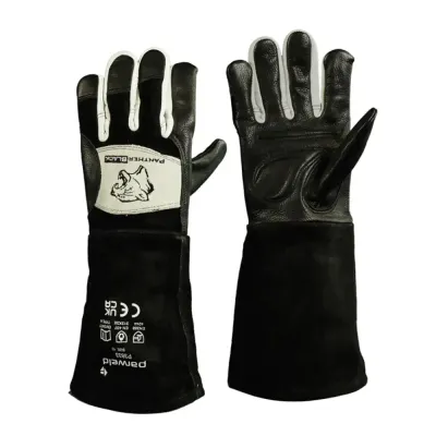 Parweld Panther Black MIG Welding Gauntlets Gloves P3833