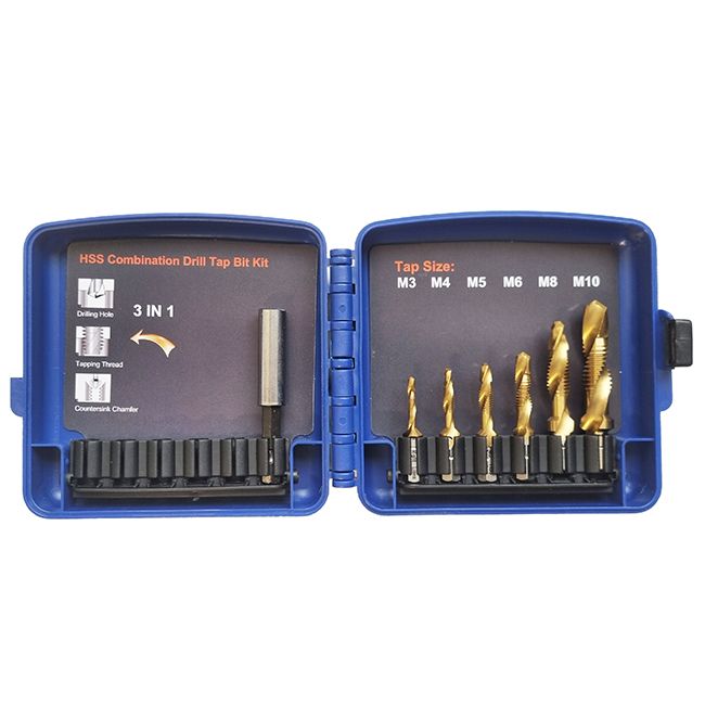 7 pc M2 HSS combination drill tap set