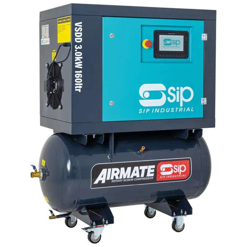 SIP VSDD 3kW 10bar 160ltr Screw Compressor