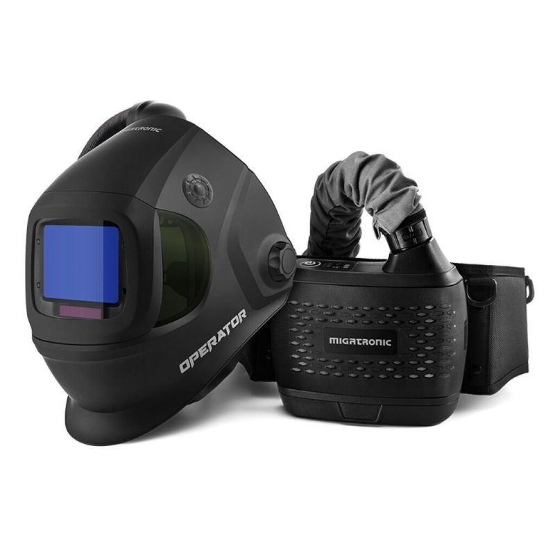 Migatronic Operator Air Fed Welding Helmet &amp; Papr Complete Unit Midnight Black