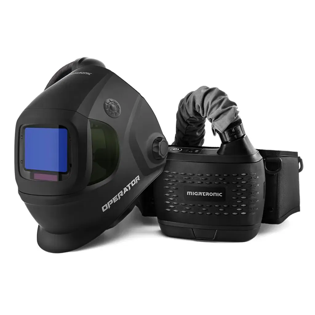 Migatronic Operator Air Fed Welding Helmet &amp; Papr Complete Unit Midnight Black