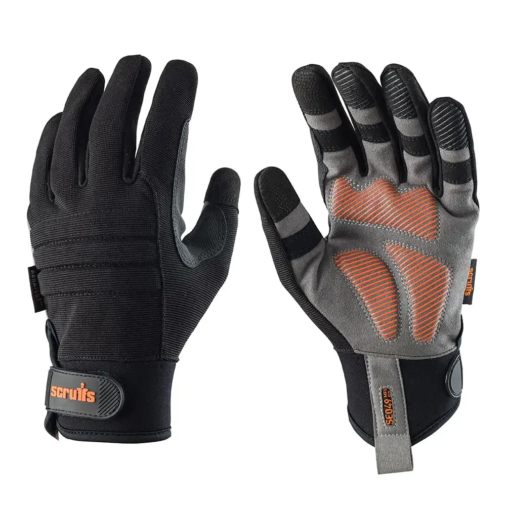Scruffs Trade Shock Impact Work Gloves Black/Grey  XLarge size 10