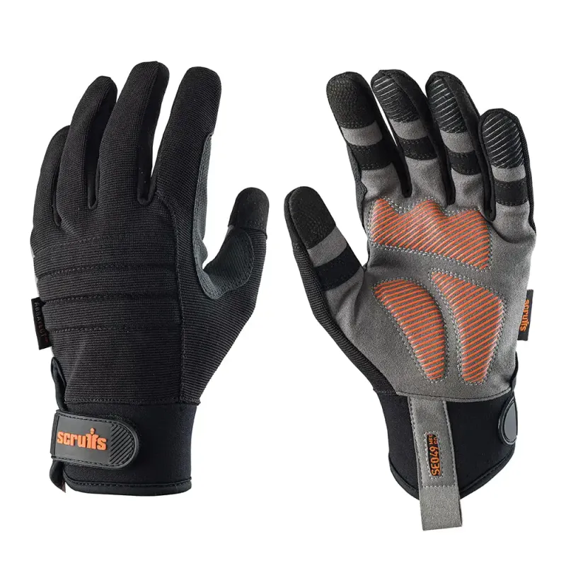 Scruffs Trade Shock Impact Work Gloves Black/Grey  XLarge size 10