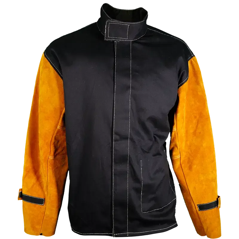 Parweld Panther BLACK PPE Leather Sleeve Welding Jacket Medium