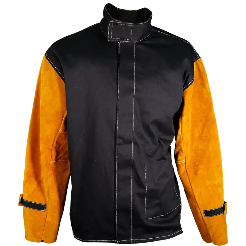 Parweld Panther BLACK PPE Leather Sleeve Welding Jacket XL