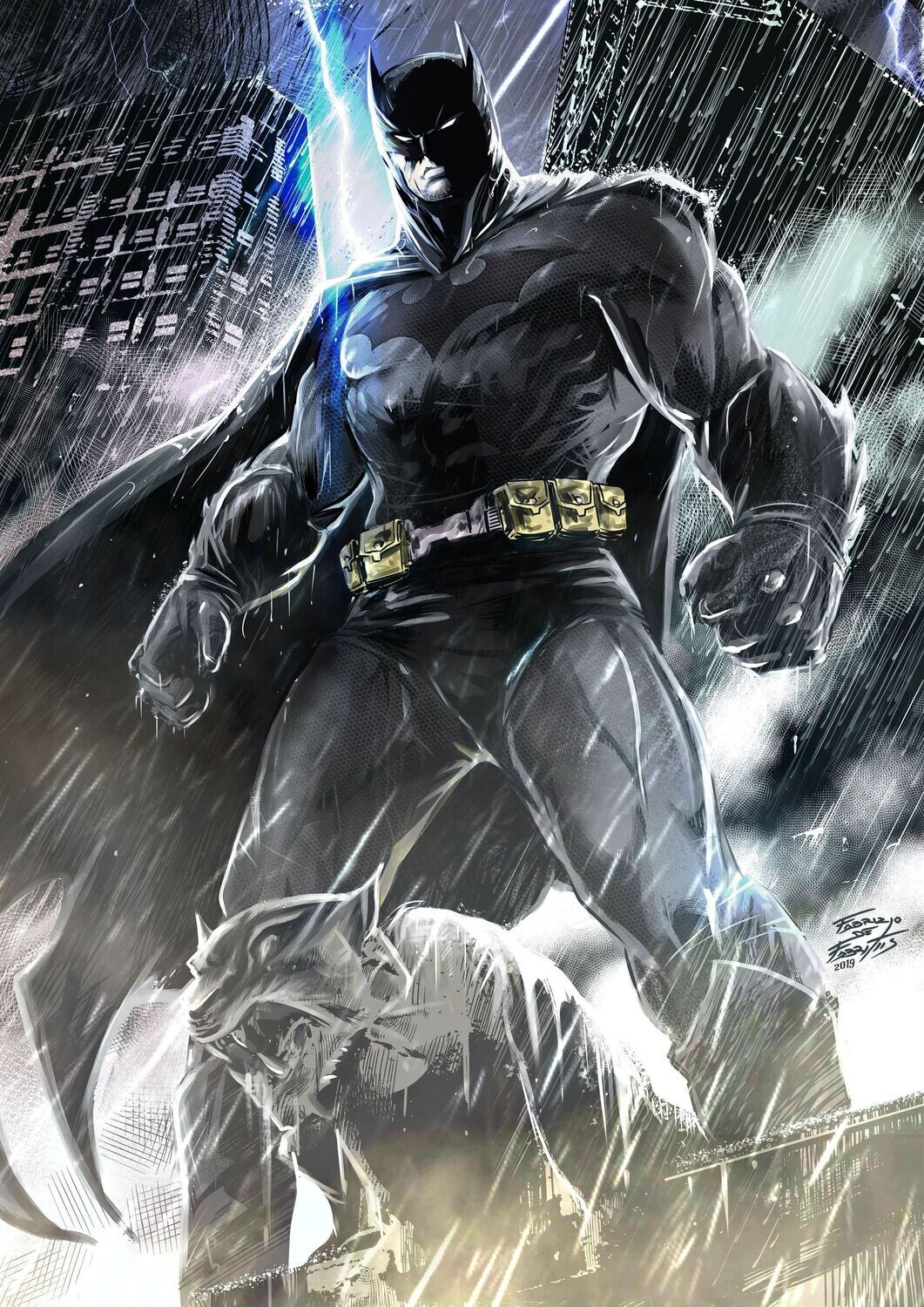 BATMAN DARK RAIN - Stampa A3