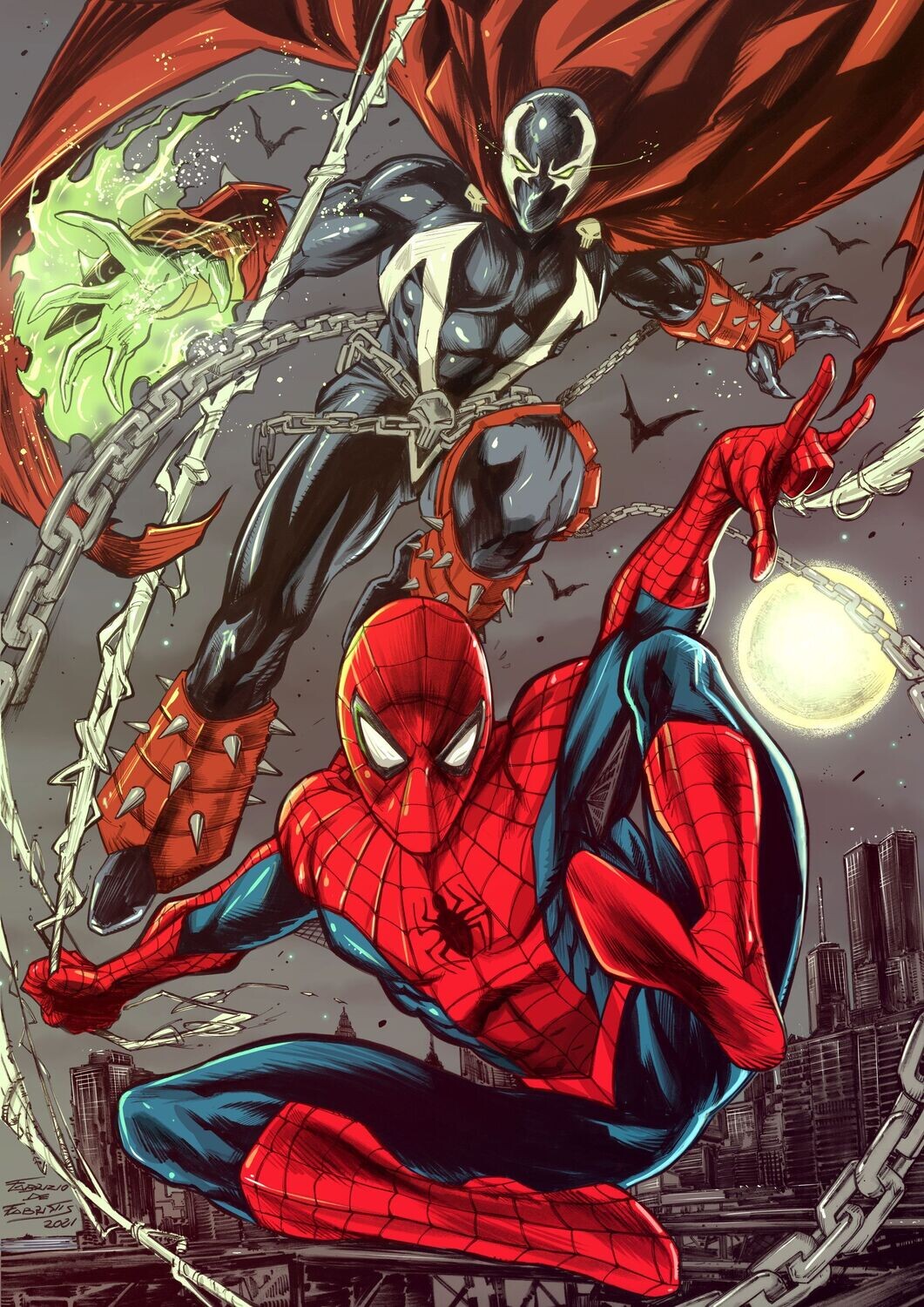 SPIDERMAN E SPAWN - Stampa A3