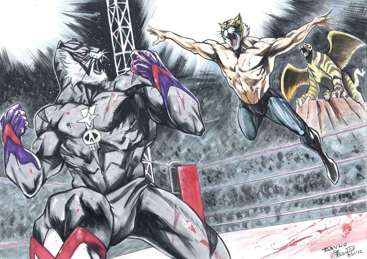 TIGER MASK VS TIGER THE GREAT 2- Stampa A3