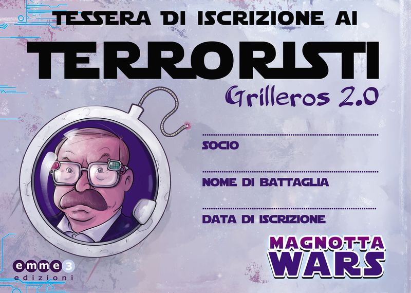 MAGNETE/TESSERA - ISCRIZIONE AI TERRORISTI GRILLEROS 2.0 MAGNETE/TESSERA - ISCRIZIONE AI TERRORISTI GRILLEROS 2.0