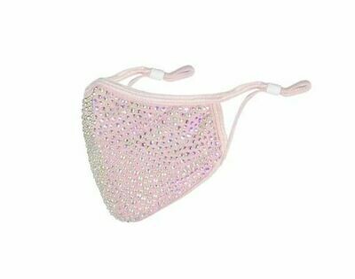 Pink Face Mask with AB Rhinestones
