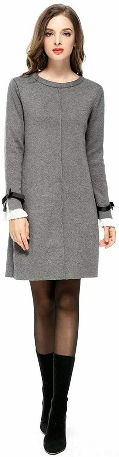 Robe Pull en Tricot à Manches Longues à Manches évasées pour Femmes.