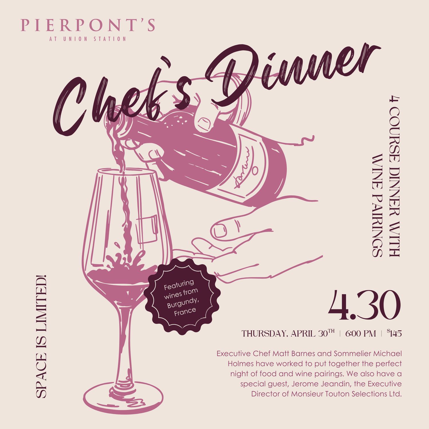 Chef Dinner Experience - 4/30/2026