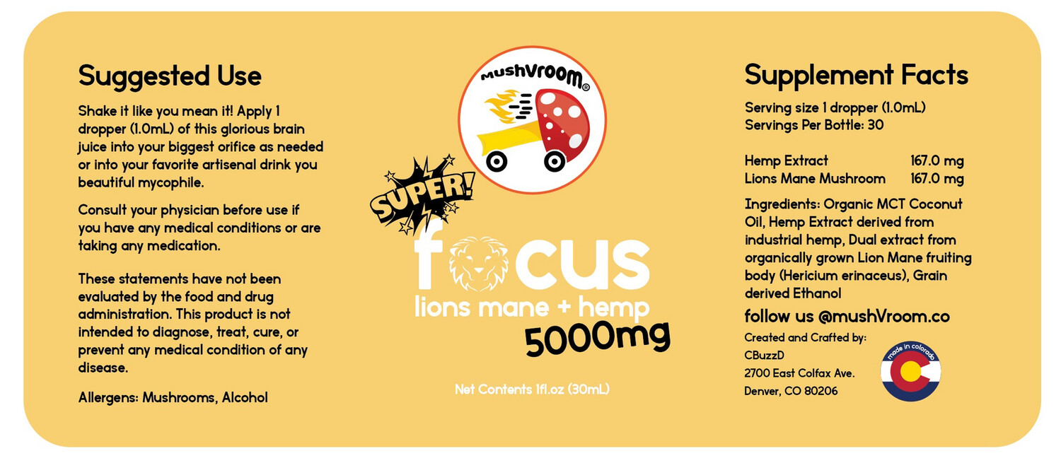 Lionsmane + CBG 5000mg 1:1 Tincture