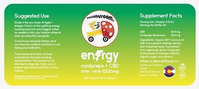 Cordyceps + CBD 1000mg 1:1 Tincture