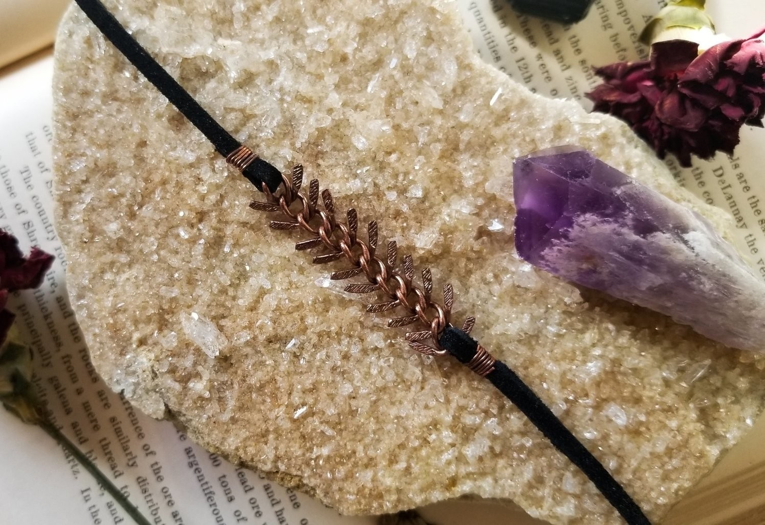 Copper Fishbone Tieback Choker