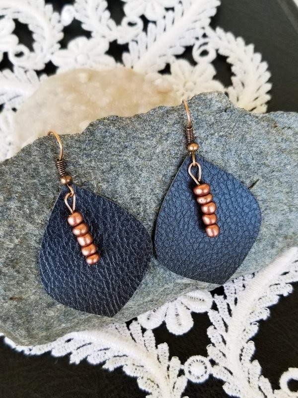 Black and Copper Earrings