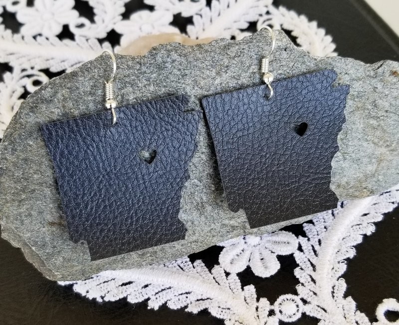 Black Arkansas State Earrings
