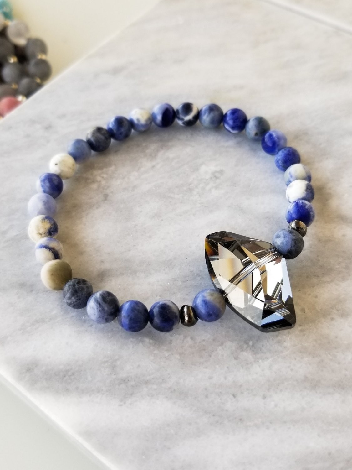 Swarovski and Sodalite Stretch Bracelet