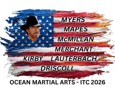 Ocean Martial Arts Flag T-Shirt (Color: Ash)