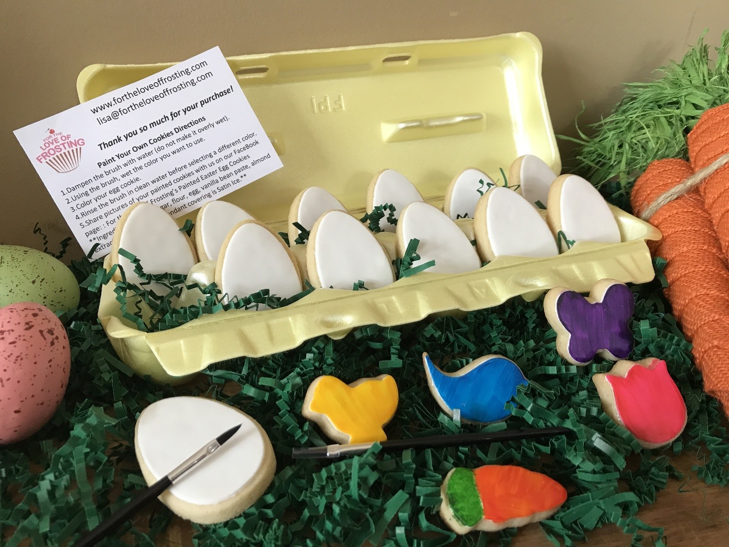 Paint Your Own Easter Egg Cookies Kit One Dozen