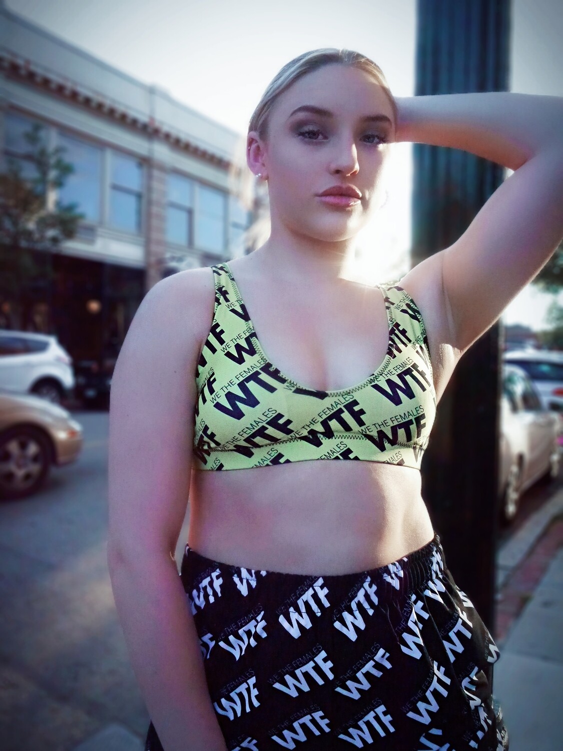 WTF Neon Green Sports Bra