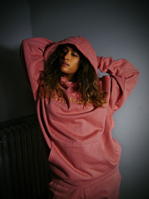 ​We The Females Pink Embroidered Hoodie